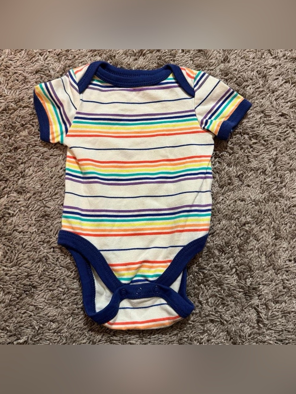 Baby Cat & Jack NB Rainbow Stripe Short Sleeve Bodysuit
